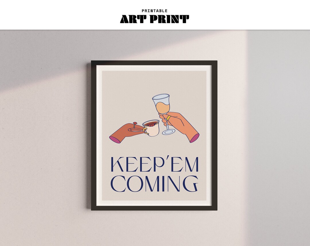 Printable Coffee & Wine Wall Art Etsy