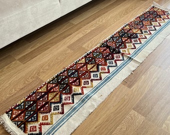1x6 Turkish Runner Rug,1x6 Red Turkish Kilim,Handwoven Antique Runner,Geometric Pattern Runner Kilim,Rugs for Hallway,Handmade Unique Runner