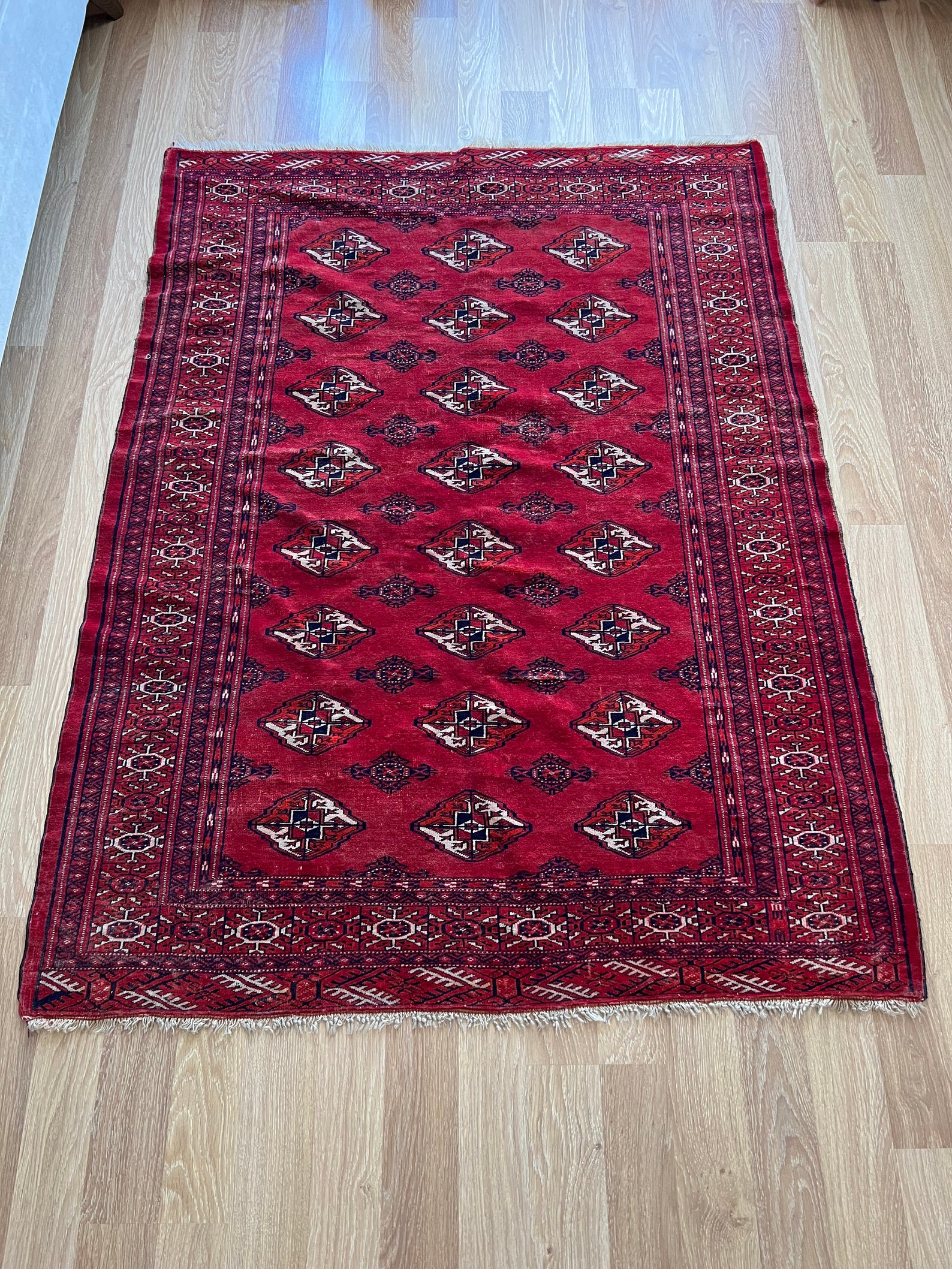 Classic Red Rug 4x5 Vivid Red Colour Vintage Rug,antique Handmade Rug,anatolian Carpet ...