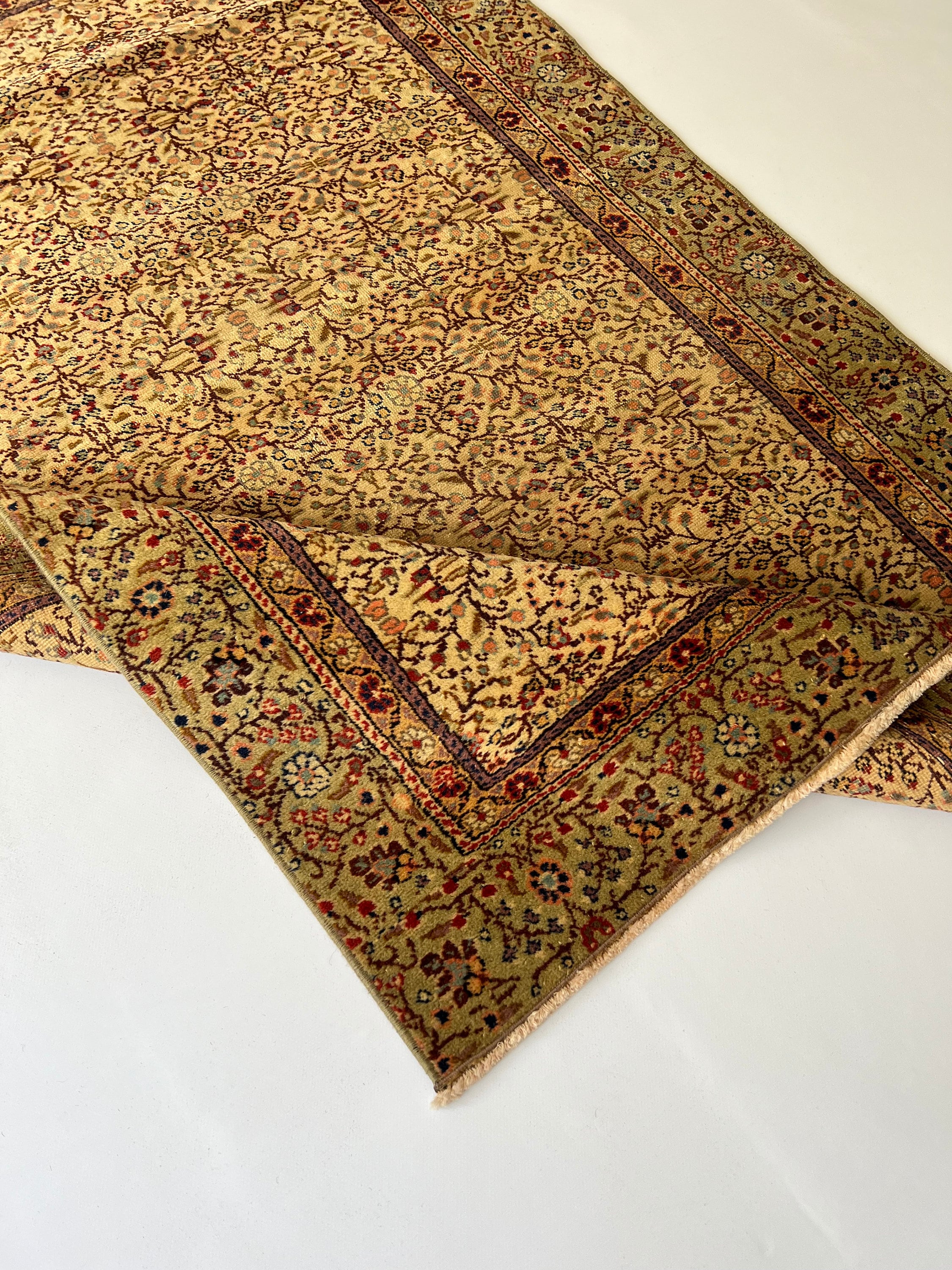 3x5 Beige Floral Antique Rug,traditional Oushak Rug,beige Area Rug ...