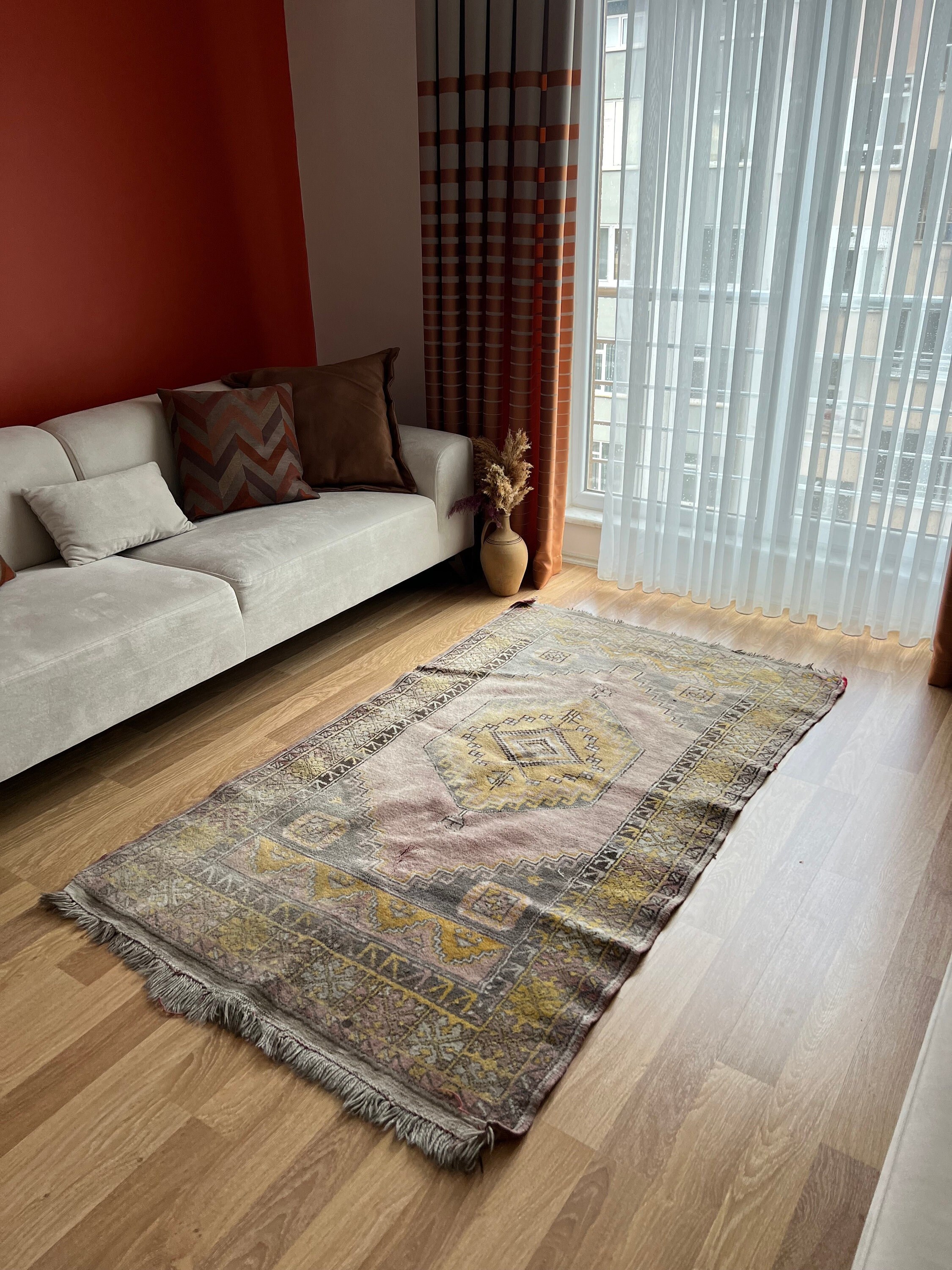 3x6 Bohemian Pastel Color Kilim, Vintage Anatolian Handwoven Rug, 3x6 ...