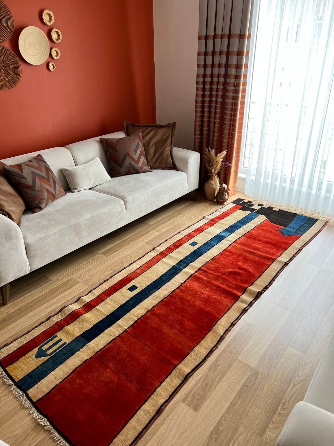 Rusk Color Rug Runners 3x9 Classic Turkish Runner,red Vintage Runner Rug,handmade Runner Kilim ...