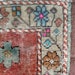 Floral Pattern Small Antique Rug, 2x2 Turkish Handwoven Kilim,red Color ...