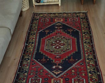 Vintage Yahyali Rug 3x5 – Handwoven Turkish Wool Carpet, Tribal Decor