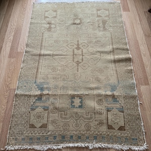 4x6 Turkish Vintage Rug, Handwoven Wool Rug, Small Area Kilim Rug For Home & Office, Traditional Kayseri Turkish Rug, Excellent Vintage Gift