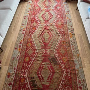 5x12 Large Antique Turkish Kilim, Handwoven Vintage Anatolian Kilim, Traditional Wool Kilim, Decorative Area Rug, Bohemian Style Home Decor