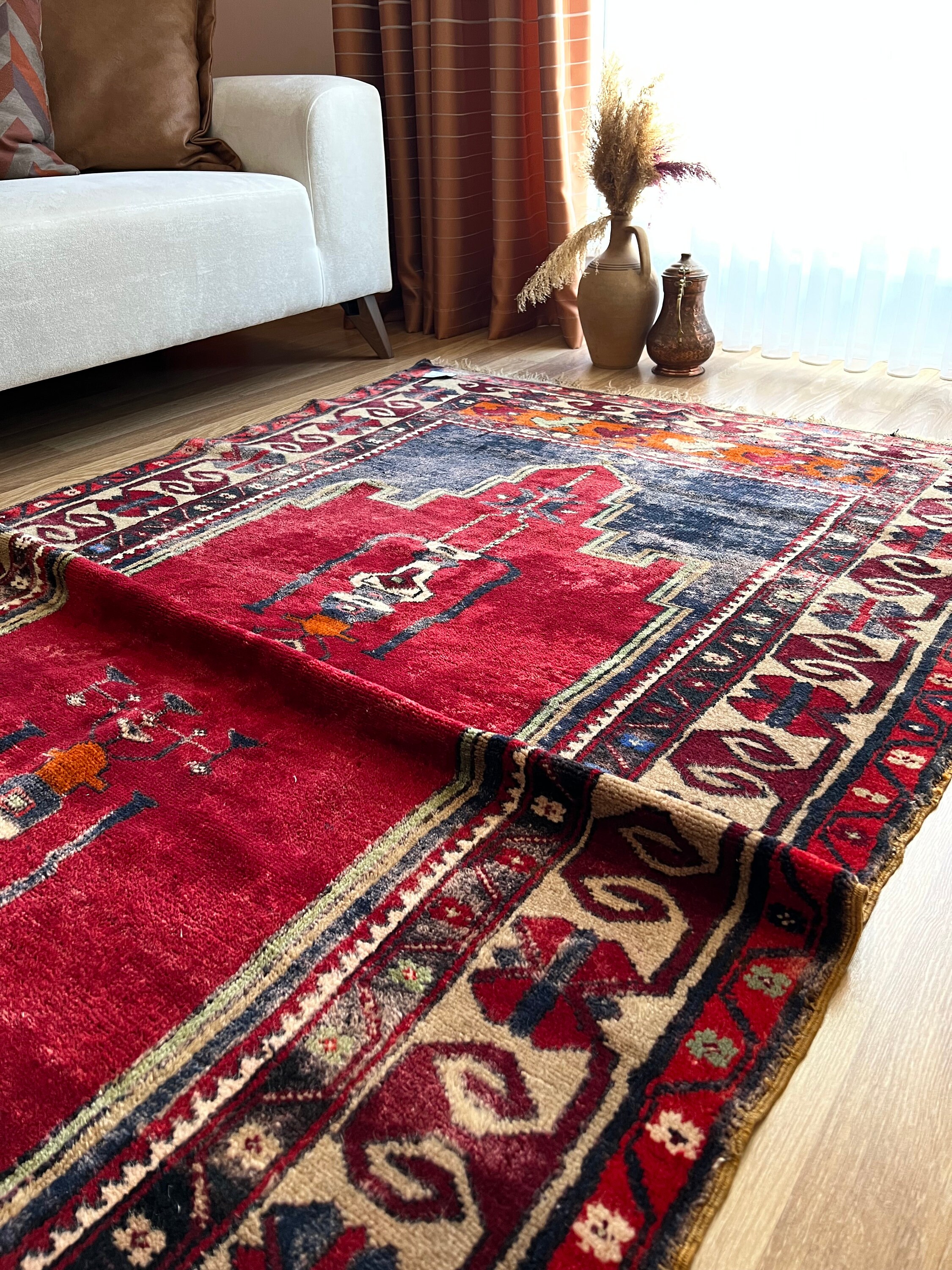 4x8 Luxury Ottoman Style Vintage Rug Unique Handmade Wool - Etsy