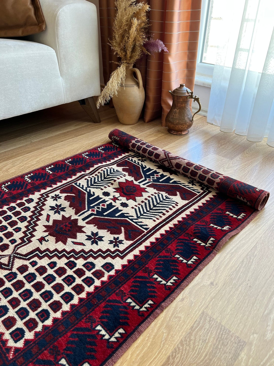 Small Area Rugs Rustic 2x4 Small Southwestern Vintage Rug, Ethnic Geometric Decor, Decorative ...