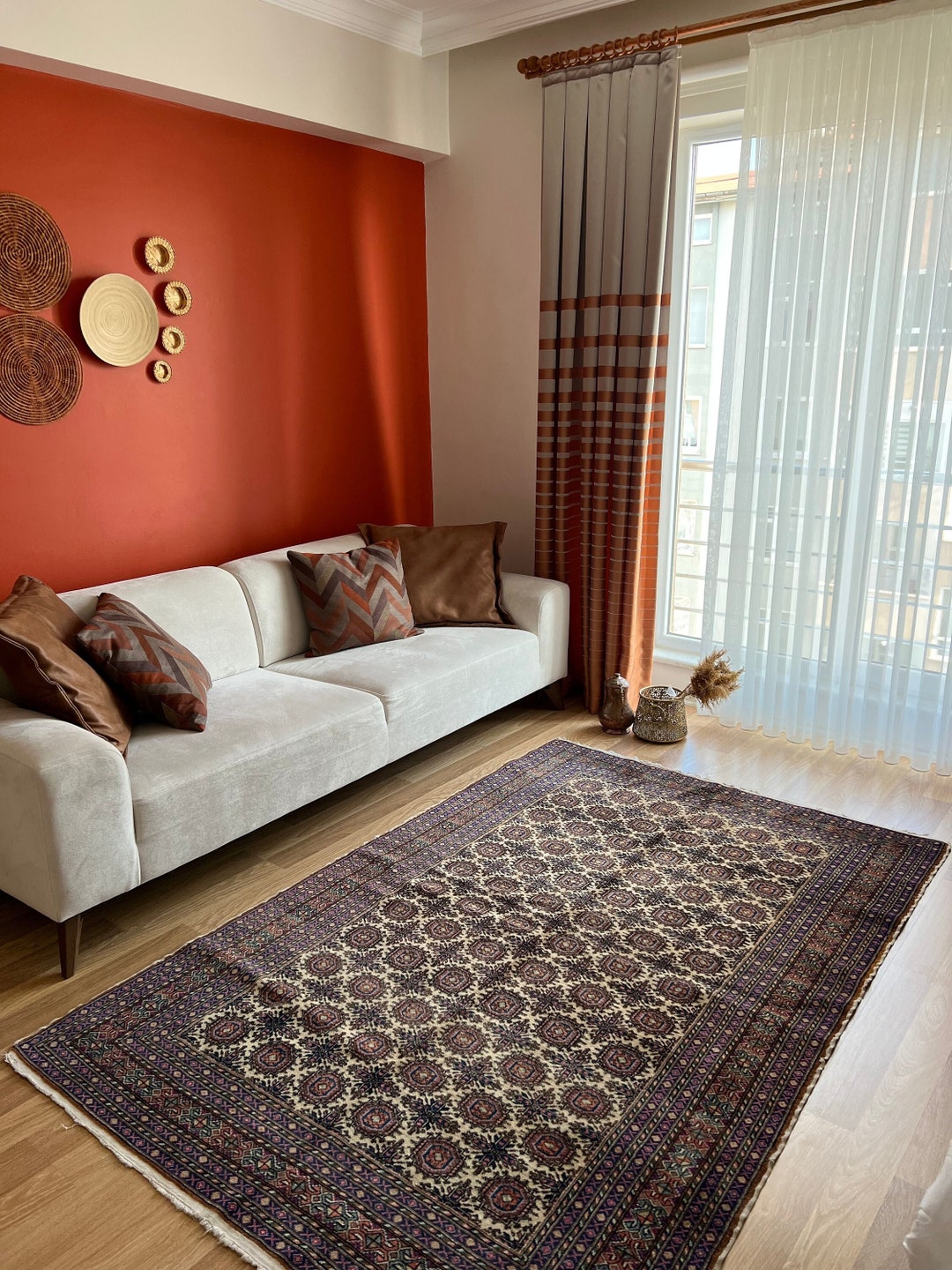 4x7 Colorful Vintage Rugs,geometric Design Rug,boho Style Decorative ...