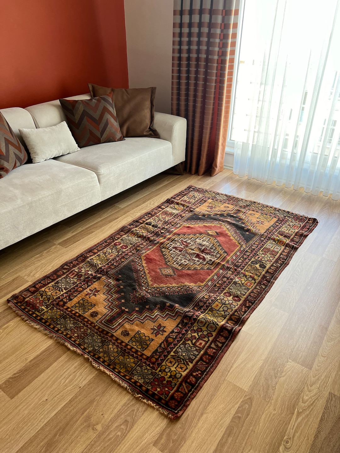3x6 Vintage Handmade Rug, 3x6 Unique Pattern Wool Anatolian Rug for ...