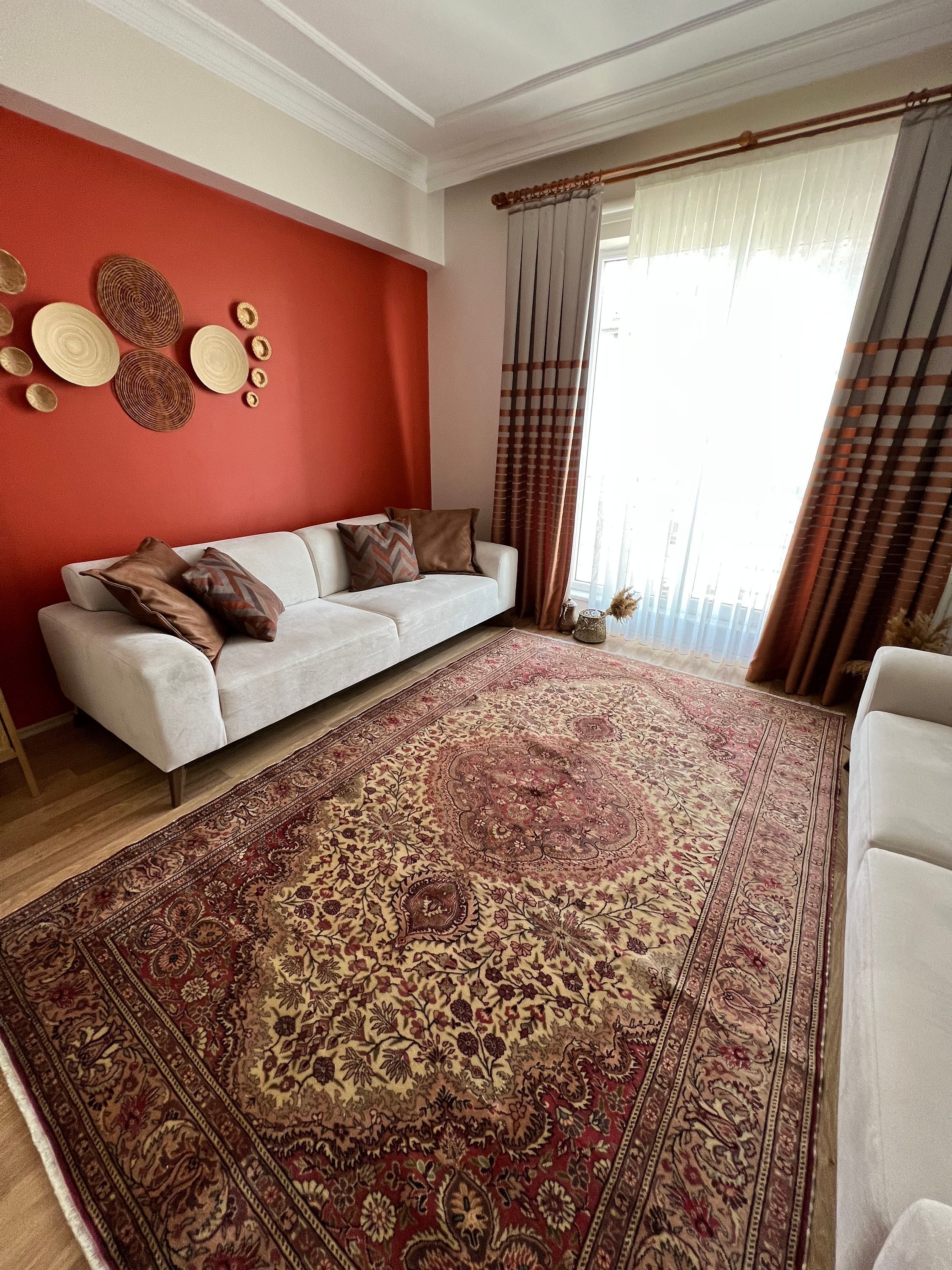 9x6 Rugs 9x6 Oversize Vintage Rugs,large Area Rugs,pink Large Area Rug,oriental ...