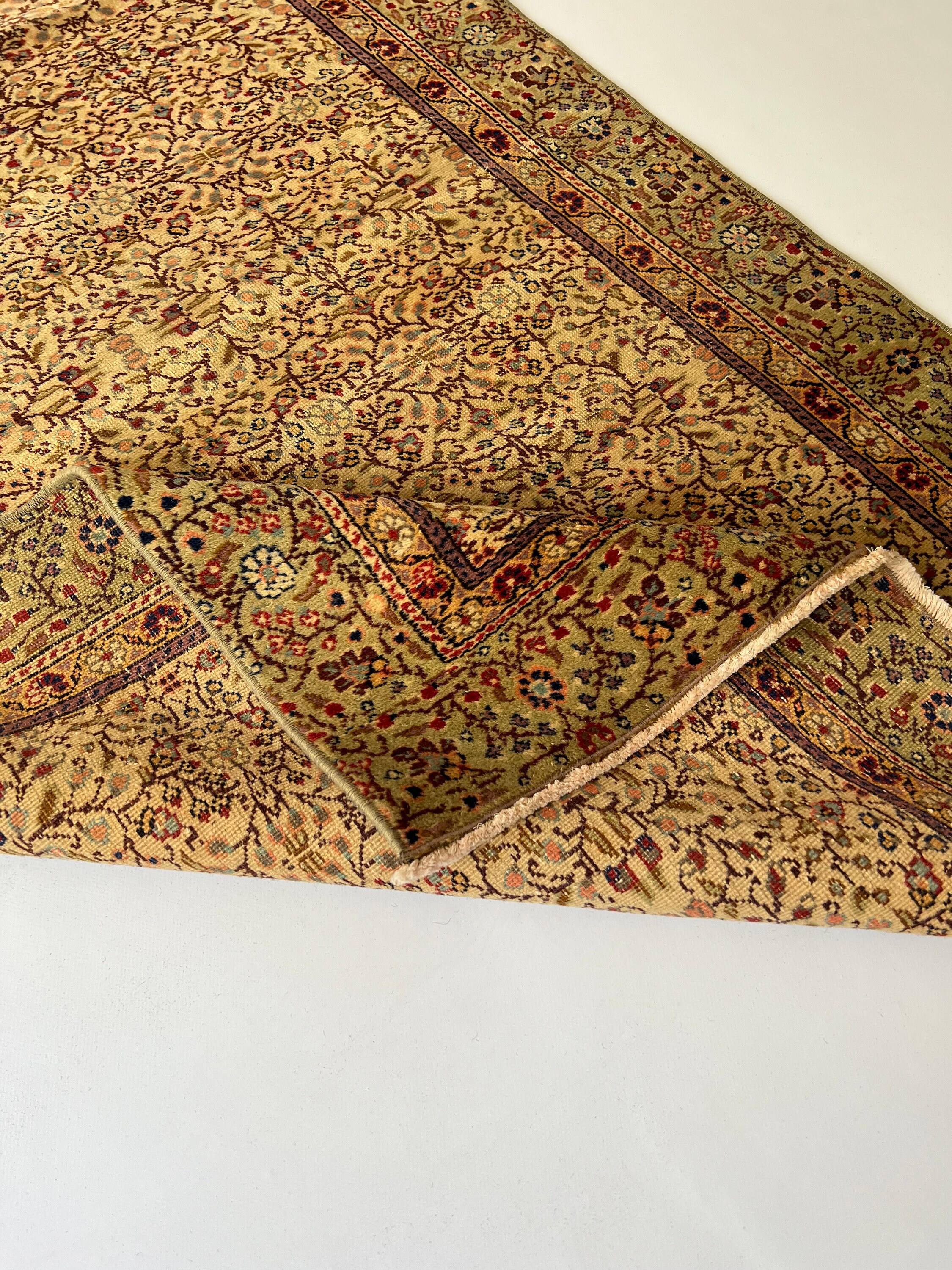 3x5 Beige Floral Antique Rug,traditional Oushak Rug,beige Area Rug ...