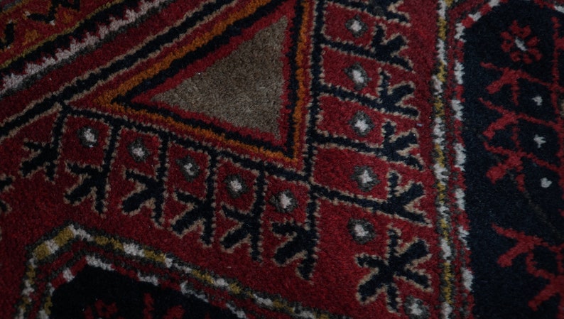 3x6 Red Vintage Rug, Handmade Wool Anatolian Rug, Turkish Area Rug, Antique Carpet for Living Room zdjęcie 8