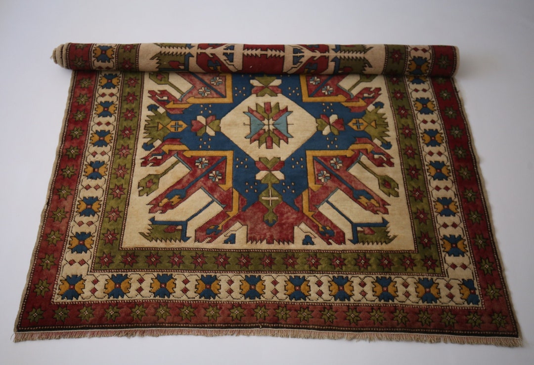 Large Turkish Rug 8x5 Vintage Large Turkish Rug, Colorful Wool Anatolian Rug, Unique ...