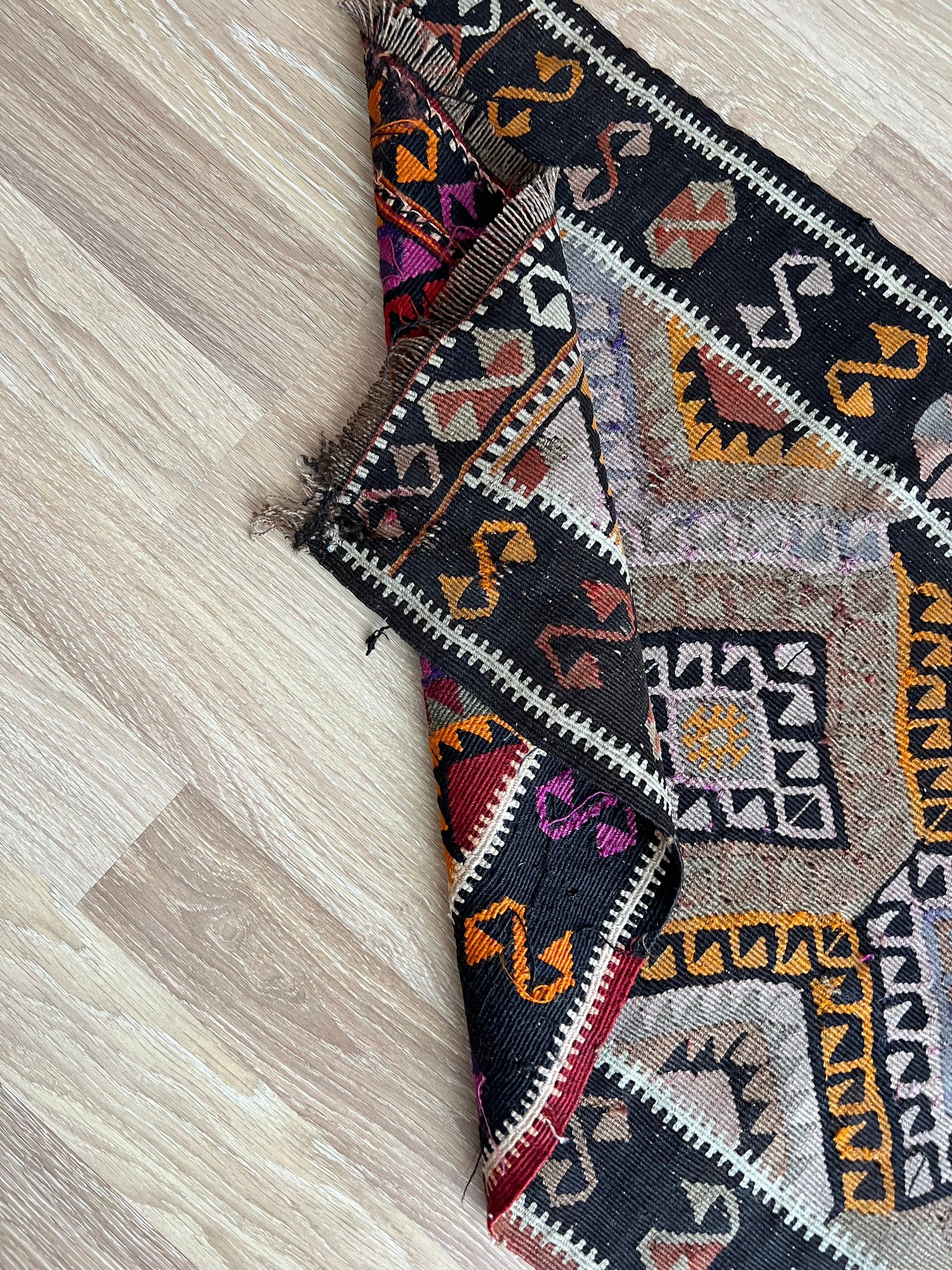 Small Tribal Pattern Colorful Vintage Rug, 1x2 Vivid Color Antique Rug ...