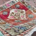Floral Pattern Small Antique Rug, 2x2 Turkish Handwoven Kilim,red Color ...