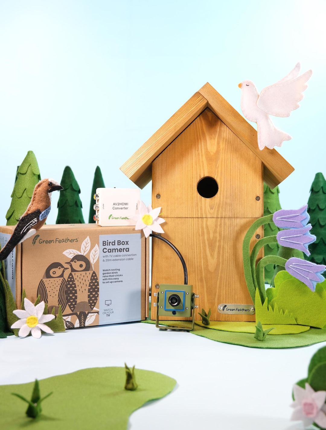 Green Feathers Wifi Bullet Waterproof Wildlife Camera Green