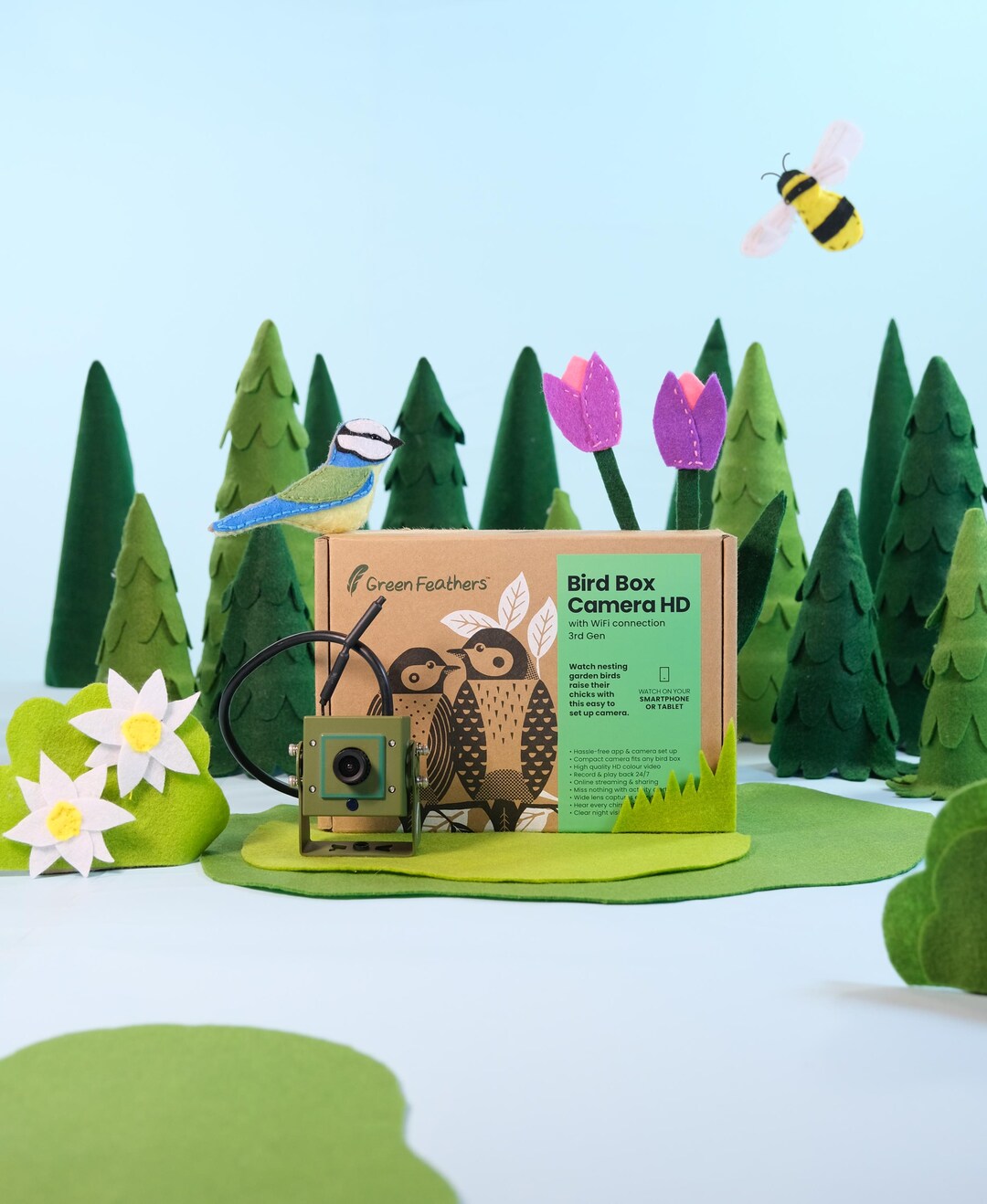 Buy Green Feathers Wi-fi HD Bird Box Camera, View Directly on Smartphone,  PC or Tablet Online in India