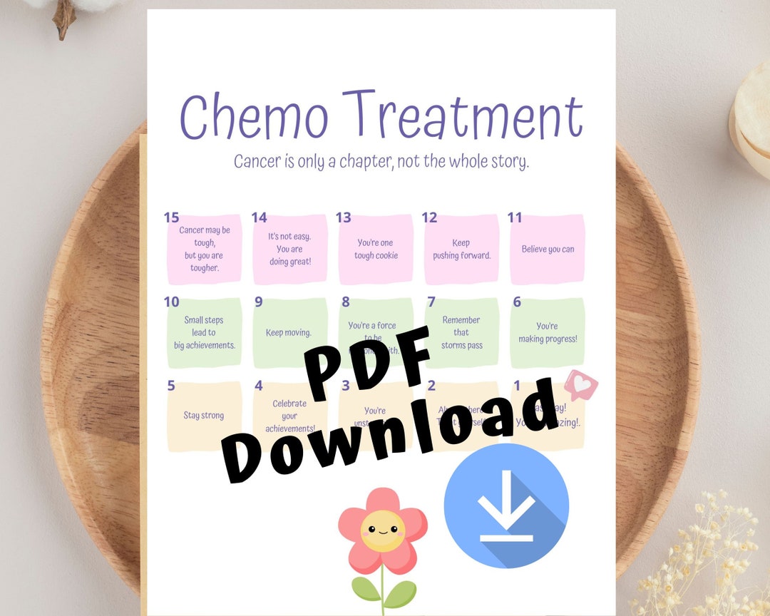 Chemo Cancer Treatment Countdown Calendar Daily Affirmations Etsy