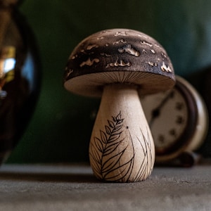 Hongo de madera, Hongos, Seta, Cottagecore, Regalo artesanal, Decoración del hogar