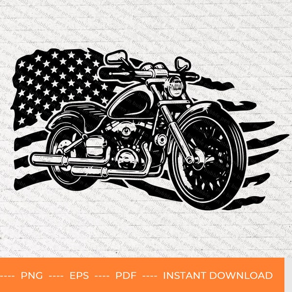 USA Motorcycle SVG, usa motorbike svg, usa big bike svg, motorbiker svg, american motorbiker svg, cafe racer svg, motorcycle svg, PNG, pdf