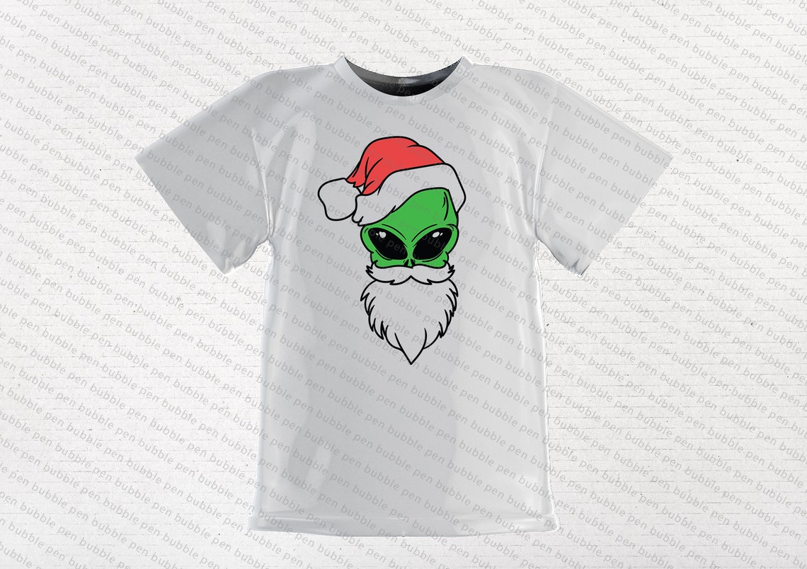 Alien Santa Hat SVG Christmas Alien Svg Space Alien Svg - Etsy