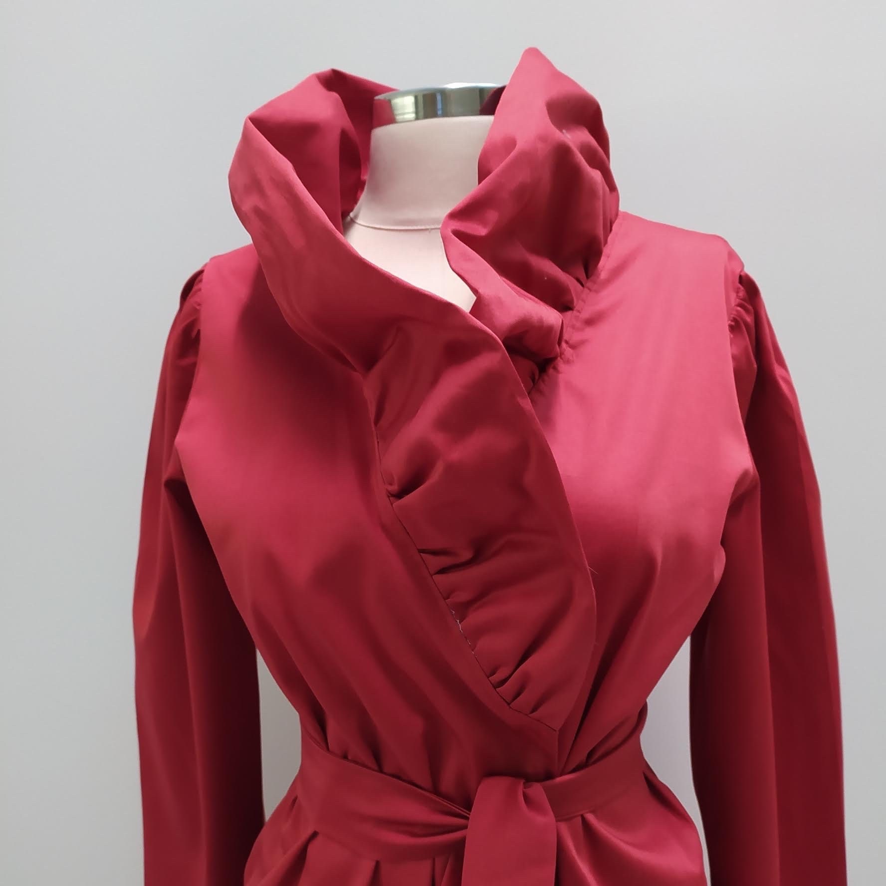 Valentine’s Day Red Cotton Satin Robe Long , LOVE Gift Red Robe Women ...