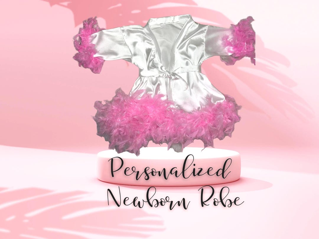 Personalized Baby Satin Robe: Feathered Newborn Gift - Etsy