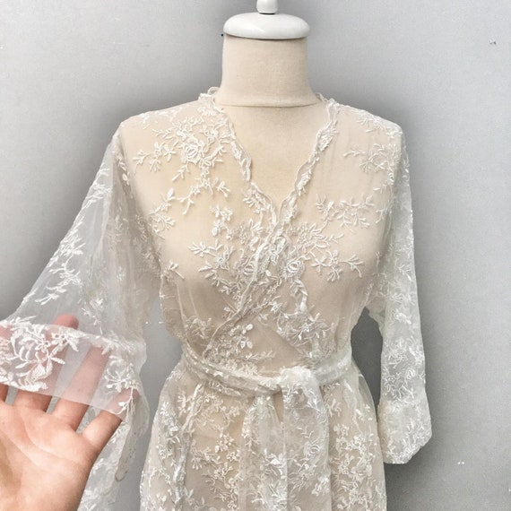 Bridal top lace kimono