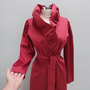 Valentine’s Day Red Cotton Satin  robe Long  , LOVE Gift red robe women, floor length robe, velour robe, bride robe, gift for her