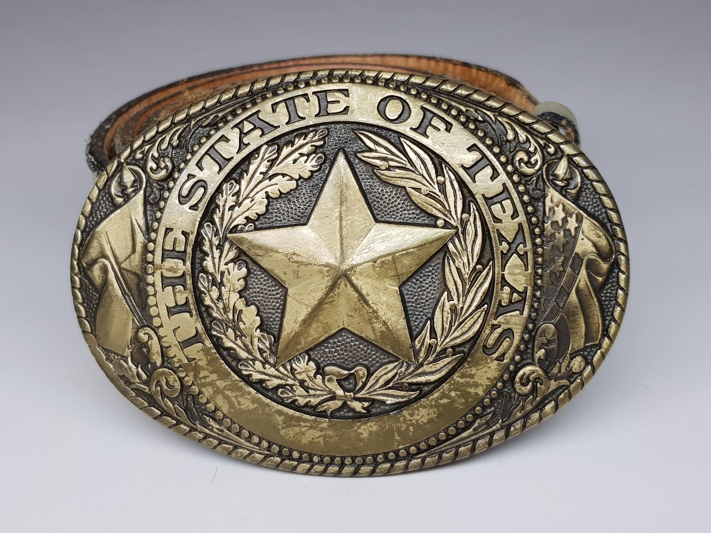 Distintivo Da Sceriffo In Ottone Lone Star A Cinque Punte, Fibbia Per - Foto 7