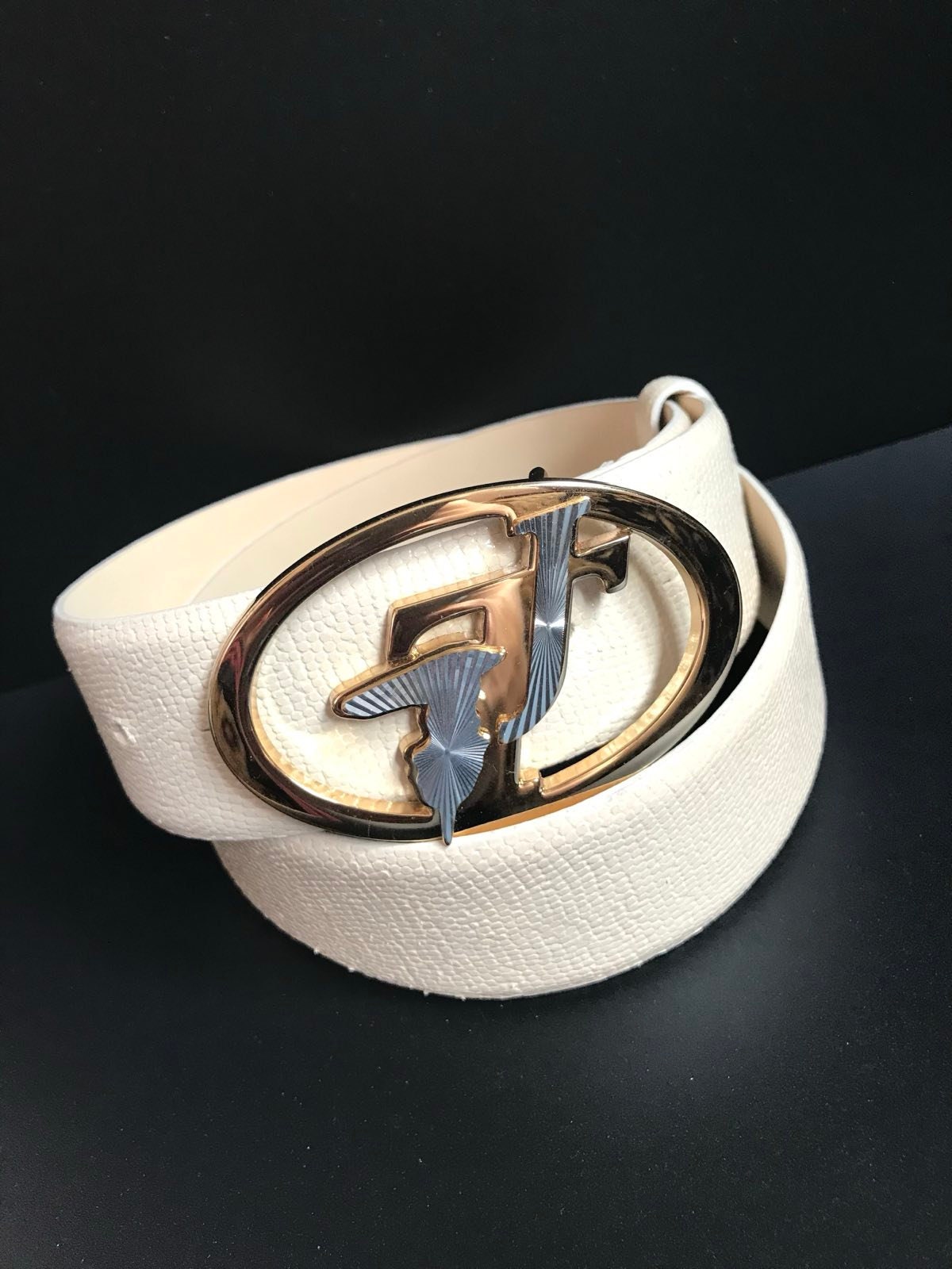 TRUSSARDI belt Trussardi Black Leather Belt with Silver Buckle 100 cm main image 2