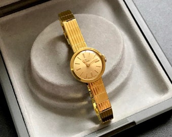 TISSOT, vintage Swiss women&#39;s mechanical watch from the 60s, 20 micron gold plated, running