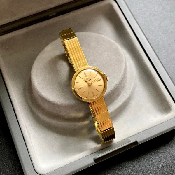 TISSOT, vintage Swiss women's mechanical watch from the 60s, 20 micron gold plated, running