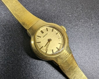 SEIKO Ladie's Watch 1980's, gold plated watch, mechanical, Japan