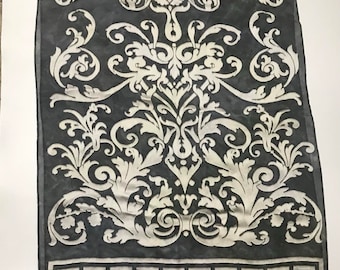 Bufanda de mujer vintage VERSACE, tamaño 149x42 cm.