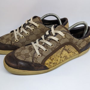 Vintage rare monogram Gucci Women&#39;s sneakers, python leather,  Size EU 39