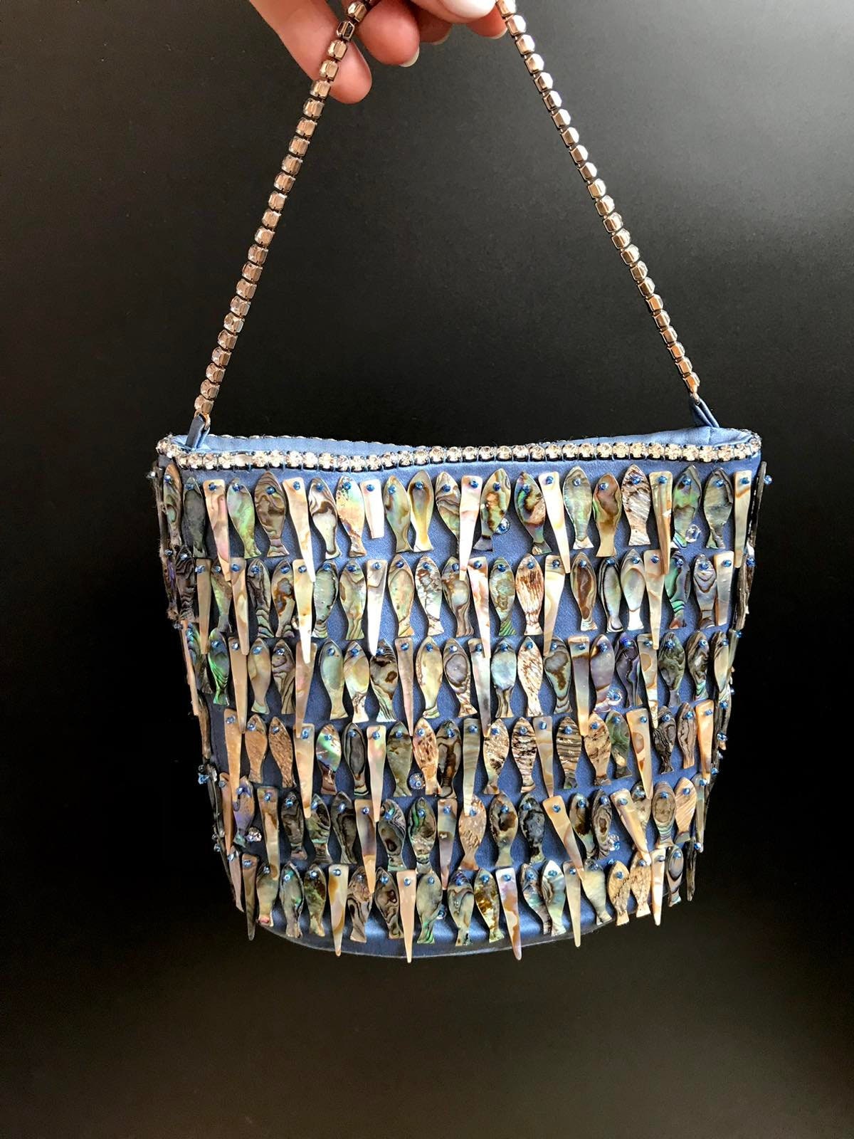 Dolce Gabana Rare Vintage Evening Bag Made of Silk and Mother of 