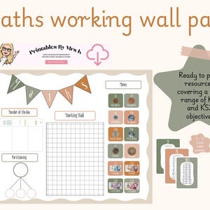 Mur de travail Maths bohème terreux KS1 et KS2