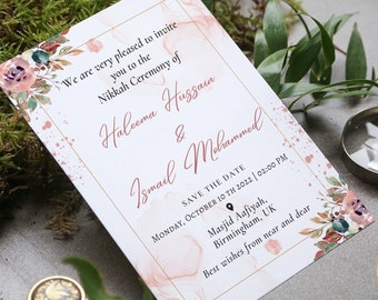 Nikkah Valima Invitation Islamic Marriage Invite Digital Desi Wedding Souvenir Wedding Gift Personalised Nikkah Contract Nikah Nama Keepsake