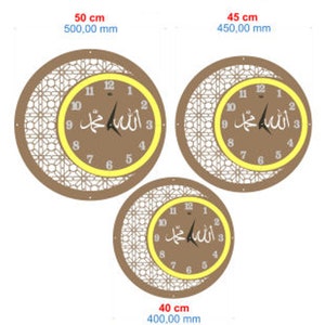 Islamische Wanduhr: Gold Spiegel & Schwarzes Holz, Muslimische Dekoration Bild 5