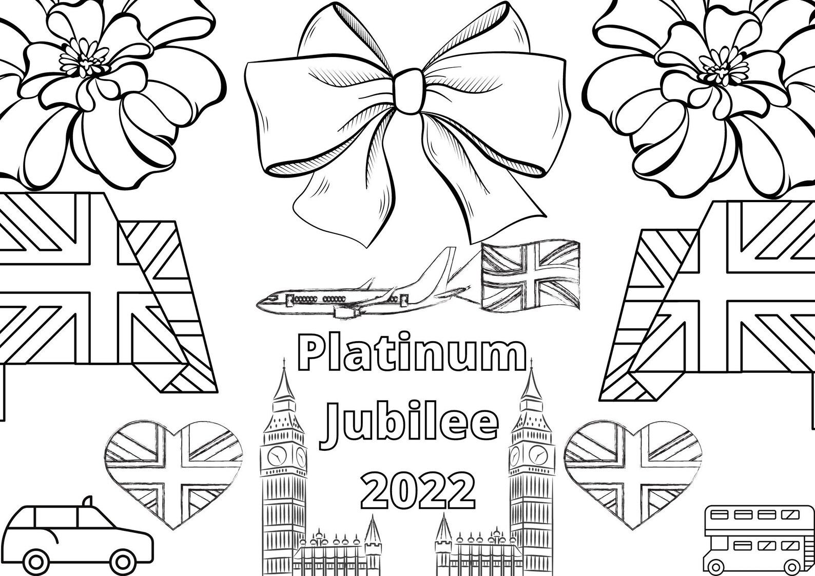 Platinum Jubilee Colouring Sheets Kids Part Activities - Etsy UK