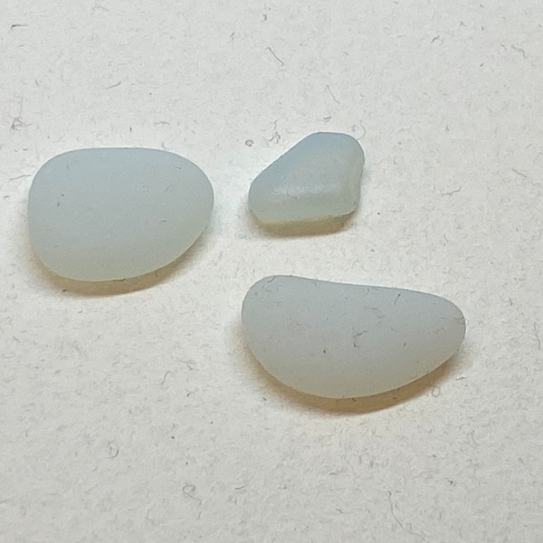 Opalescent Seaglass from the beautiful Kent coast - rare - 3 pieces - jewellery - art craft - eco gift