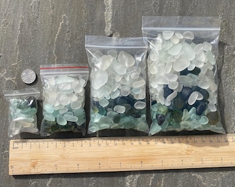 Bags of Seaglass: Green, Clear and Aqua.  Assorted Sizes, Jewellery Making, Art & Craft