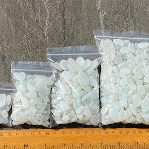 Bags of CLEAR RAW seaglass, frosted, white, mixed size, beautiful from the Kent coast - eco art and craft - gift - wedding - jewellery