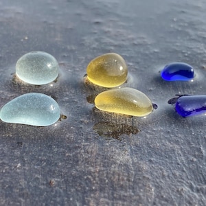 Yellow, Blue and Aqua seaglass collection - lovely gift idea