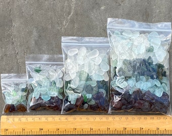 Bags of Sea Glass: Assorted Sizes - Brown, Green, Aqua and Clear - Jewellery Making, Art