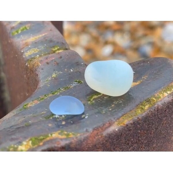 Opalescent and blue Seaglass from the beautiful Kent coast - beautiful and rare