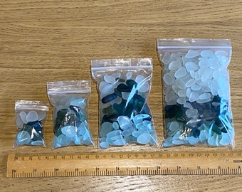Bags of sea glass from the beautiful Kent coast - green, clear & aqua sea glass - gift idea - eco craft - jewellery making - sea glass art