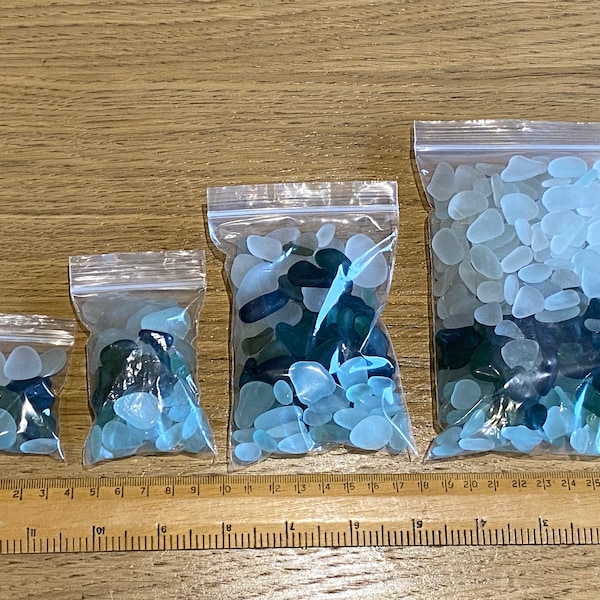 Bags of sea glass from the beautiful Kent coast - green, clear & aqua sea glass - gift idea - eco craft - jewellery making - sea glass art